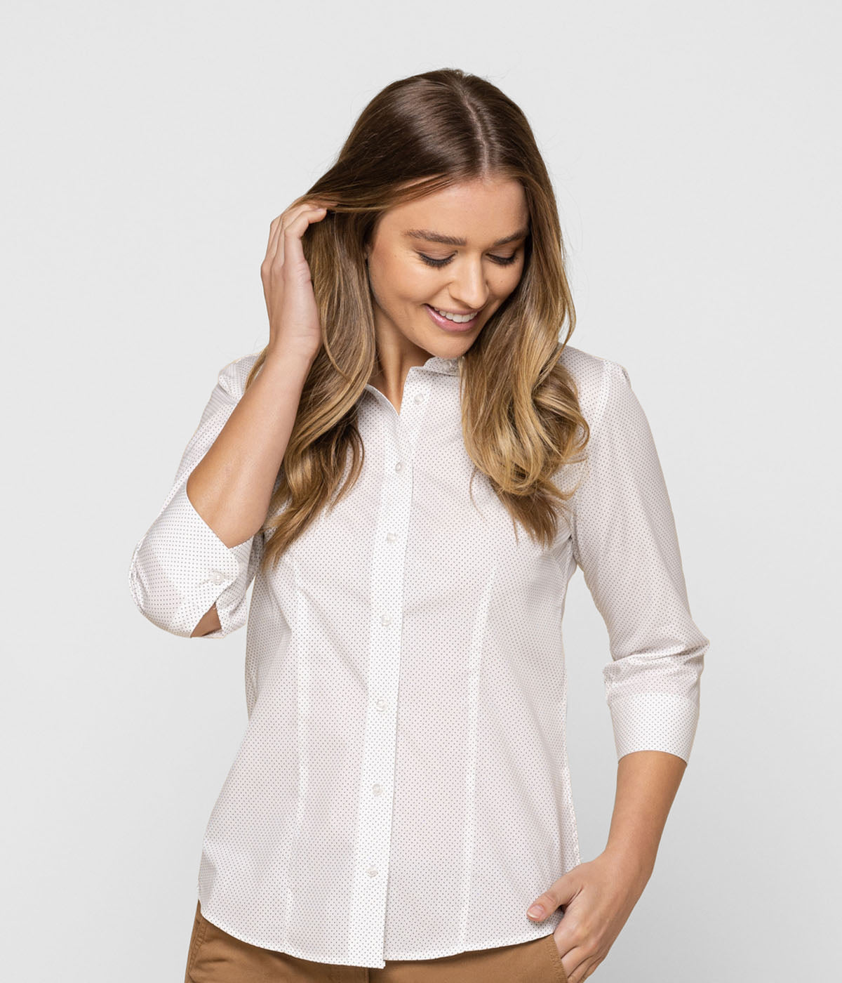 Women's Soho Dot Print Long Sleeve Shirt