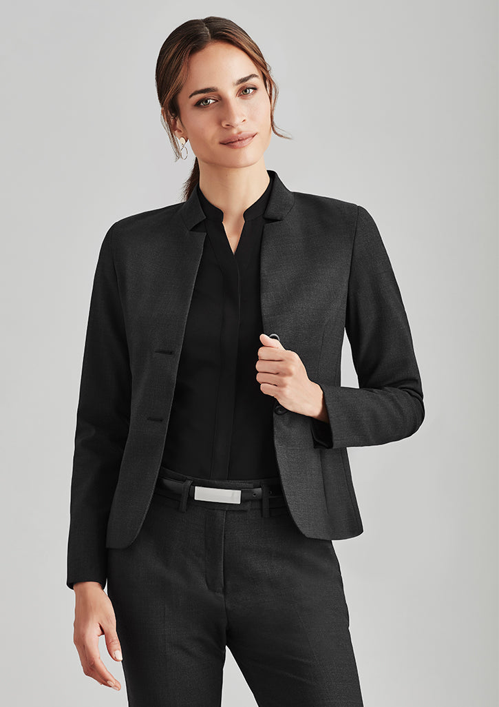 Women's Comfort Wool Stretch Short Jacket with Reverse Lapel