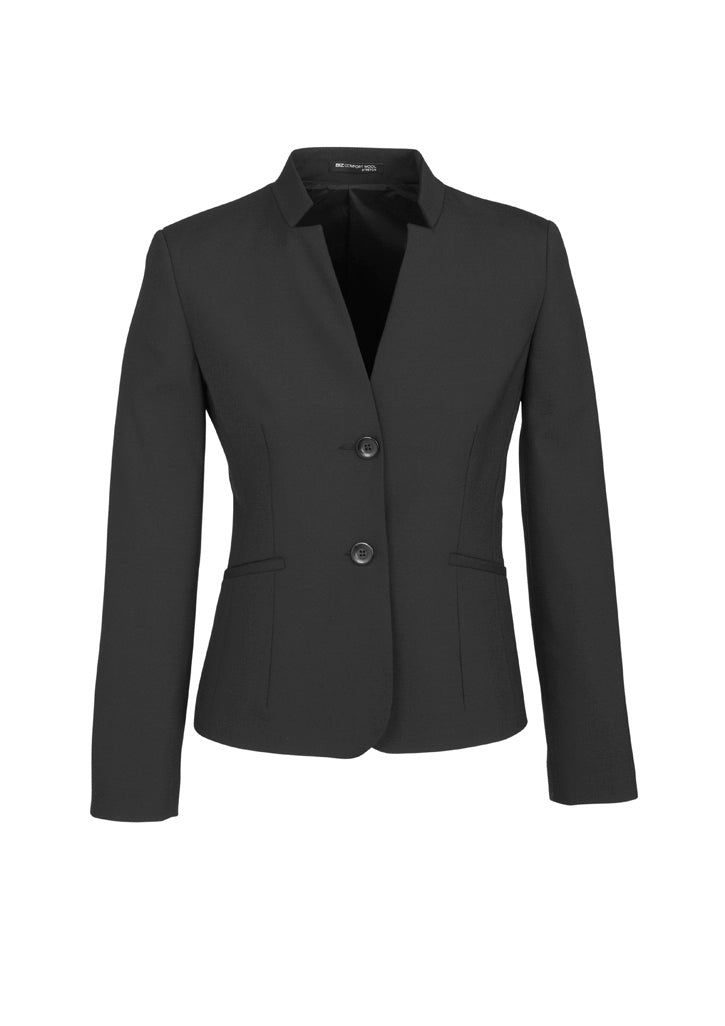 Women's Comfort Wool Stretch Short Jacket with Reverse Lapel
