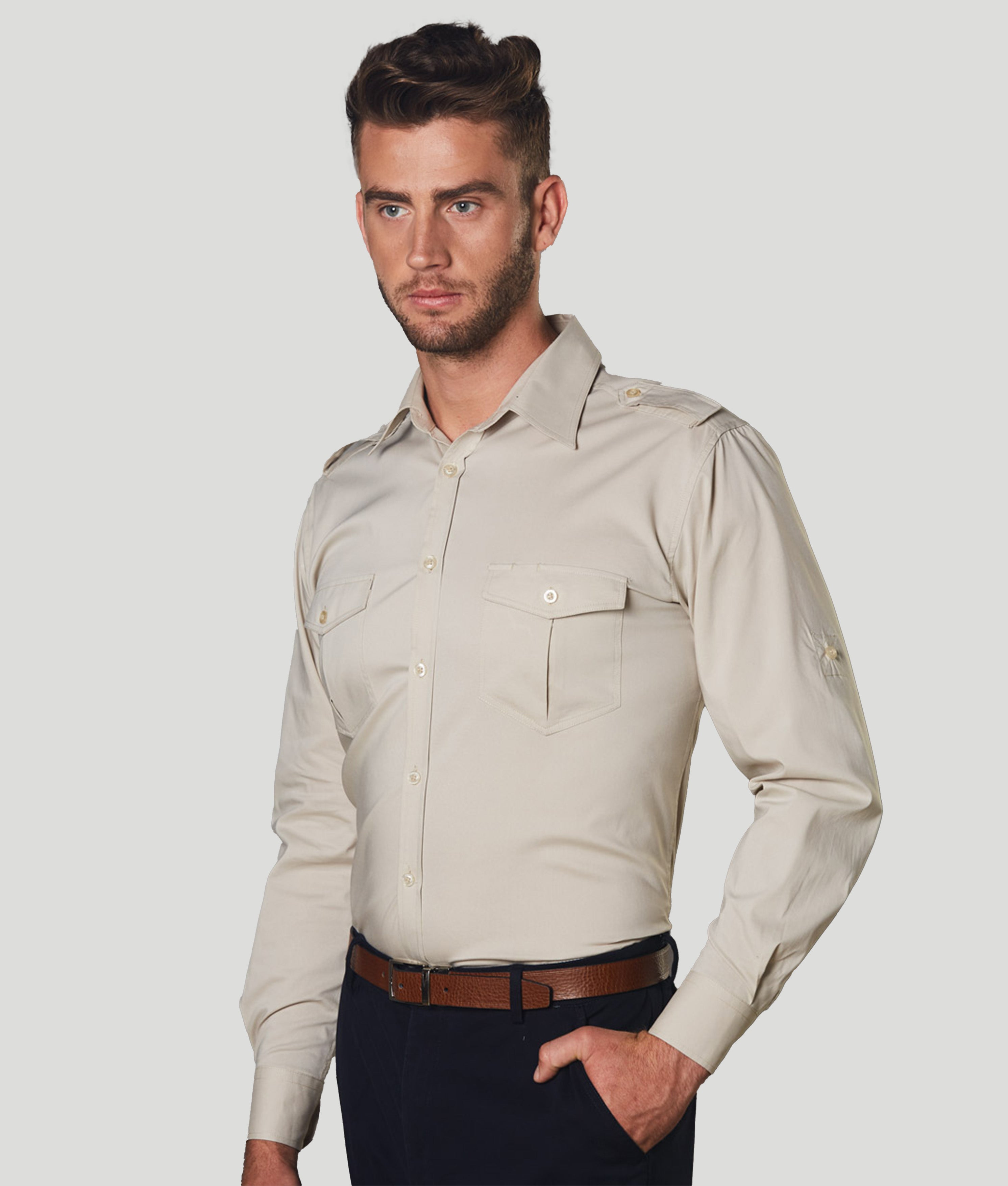 Men's Long Sleeve Military Shirt