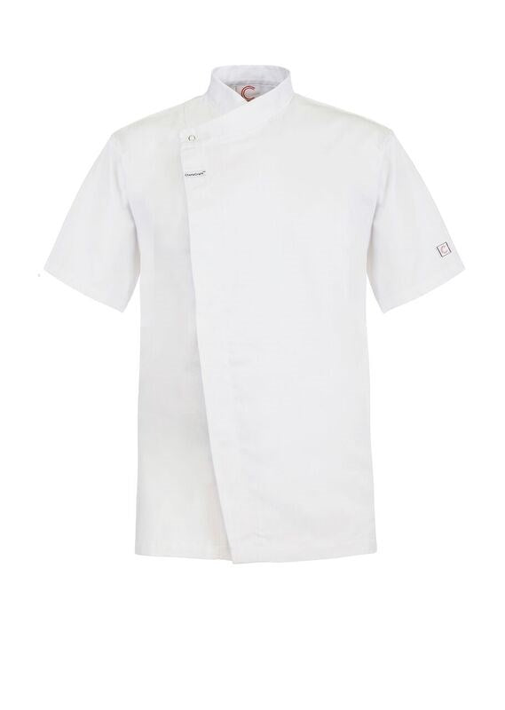 Short Sleeve Unisex Chef Tunic with Hidden Studs
