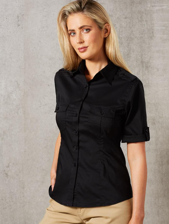Women's Short Sleeve Military Shirt