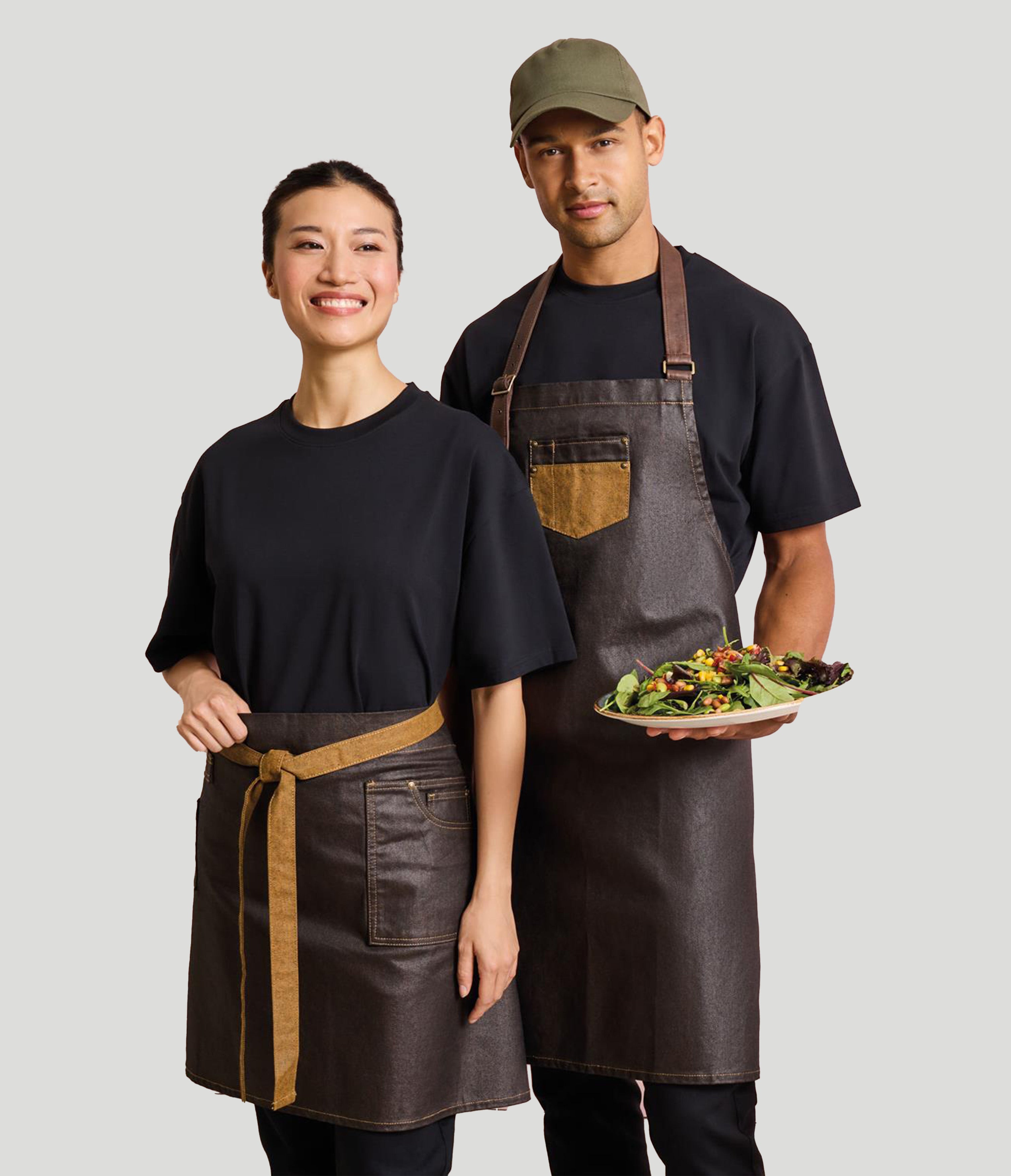 Division Waxed Look Denim Waist Apron
