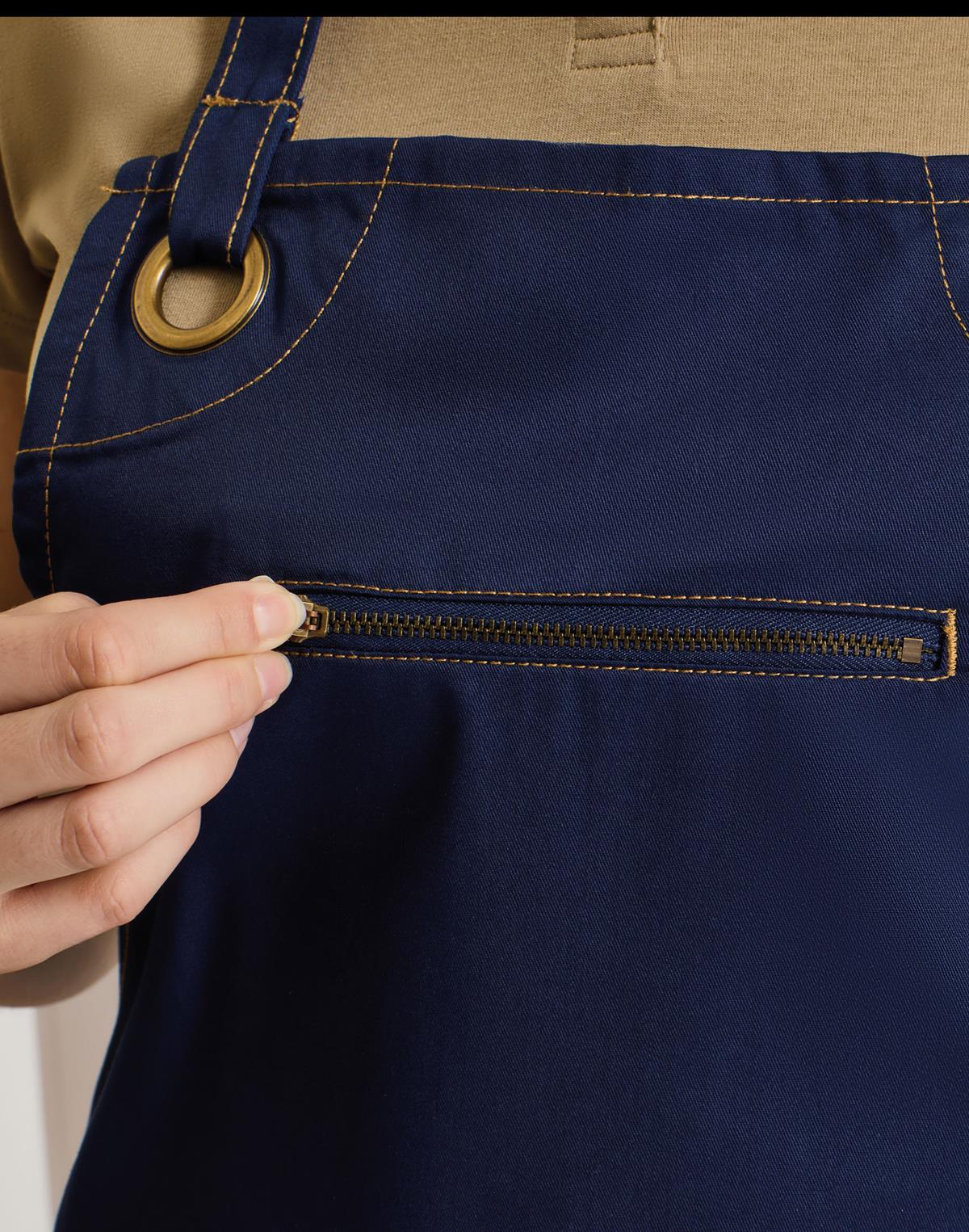 Barley Contrast Stitch Bib Apron