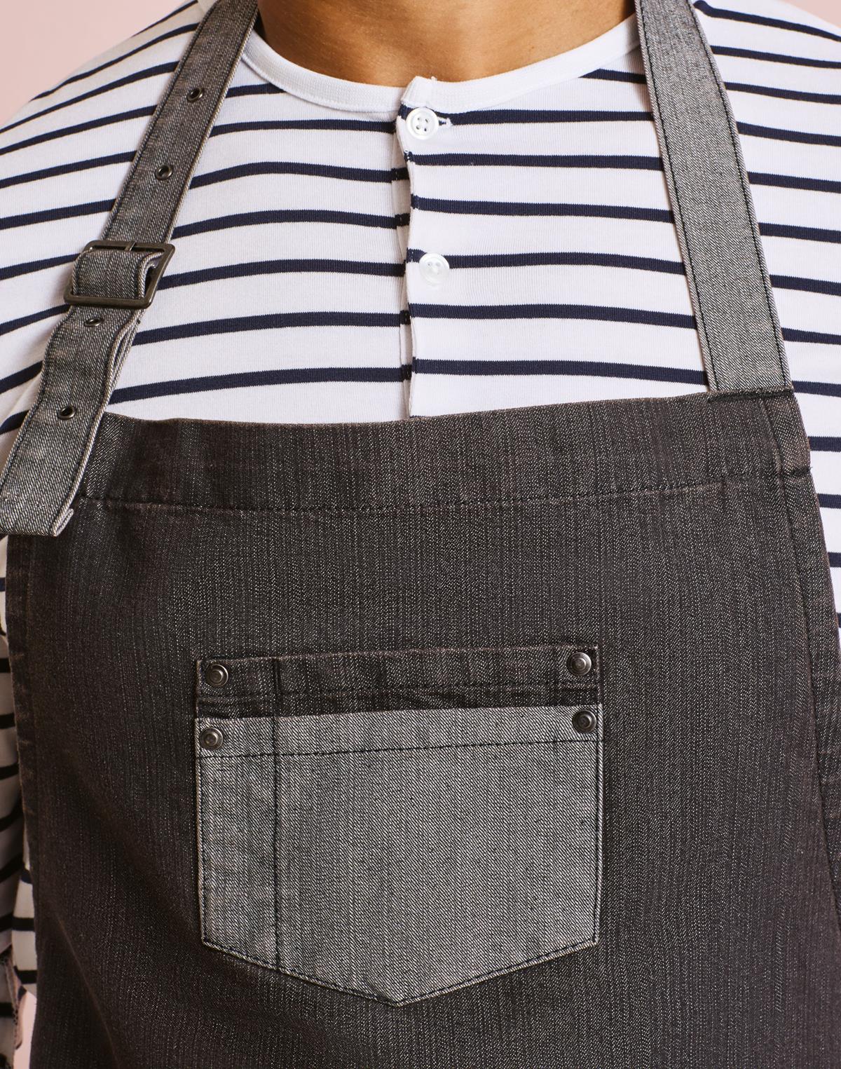 Domain Contrast Denim Bib Apron