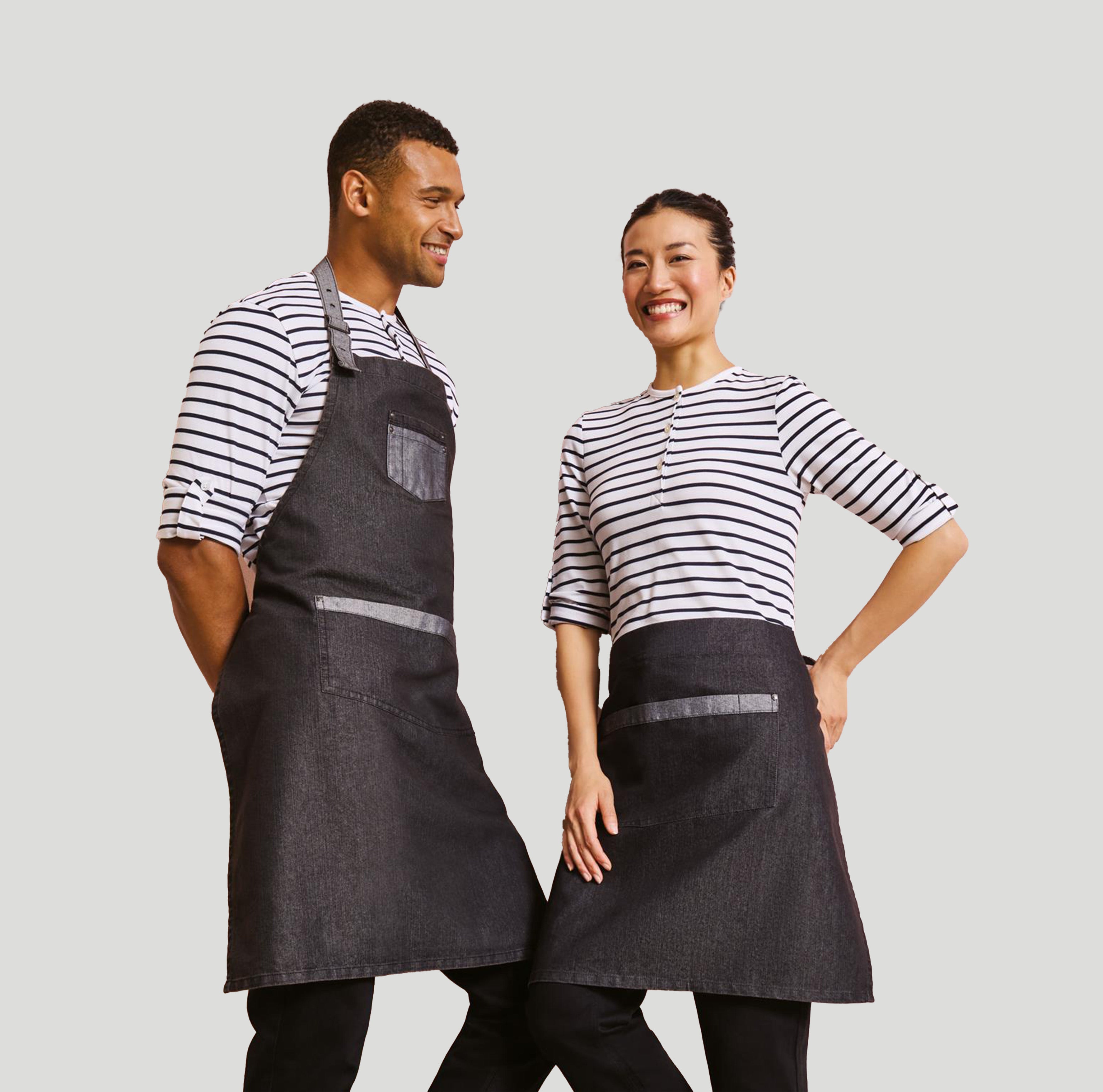 Domain Contrast Denim Bib Apron