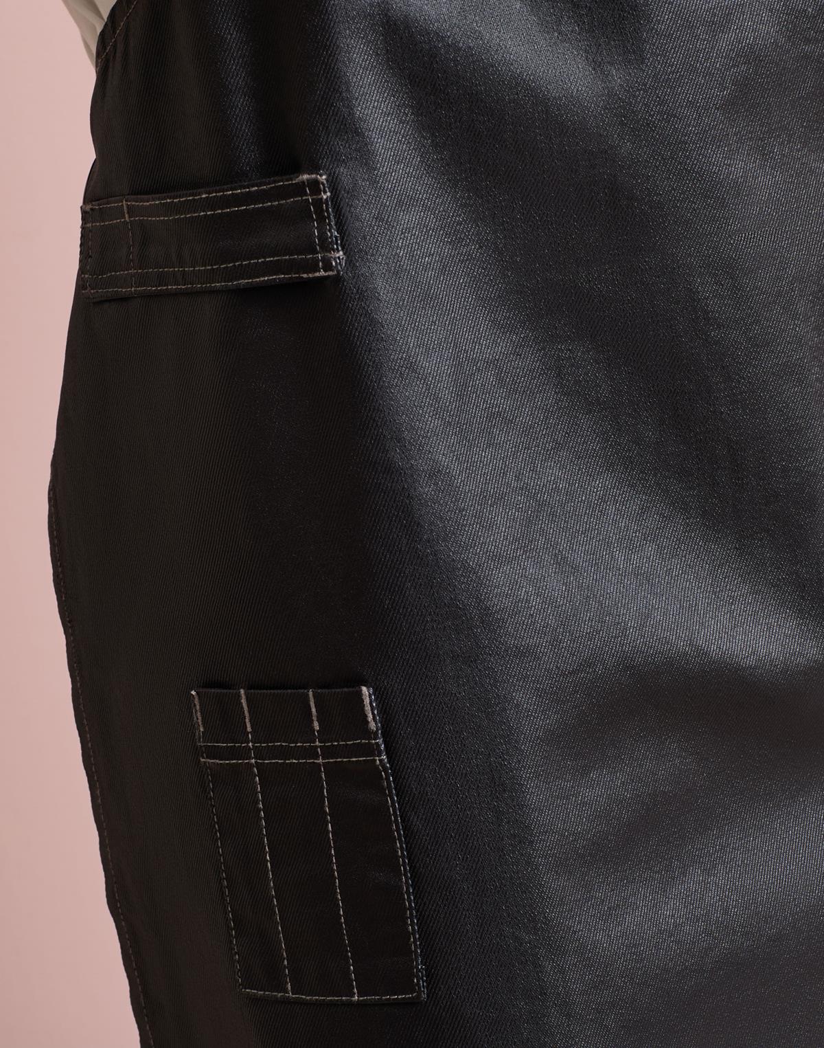 District Waxed Look Denim Bib Apron