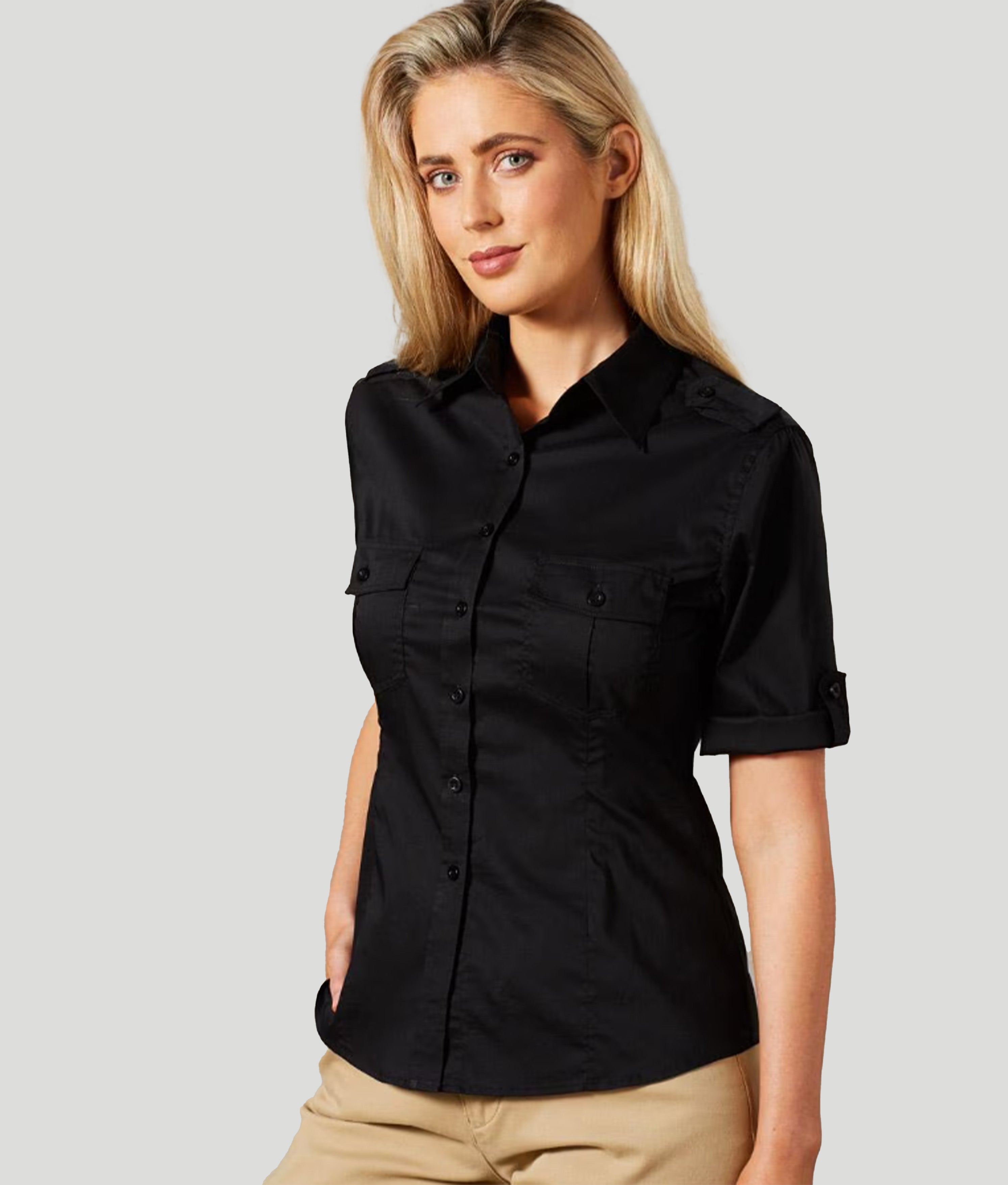 Women's Short Sleeve Military Shirt