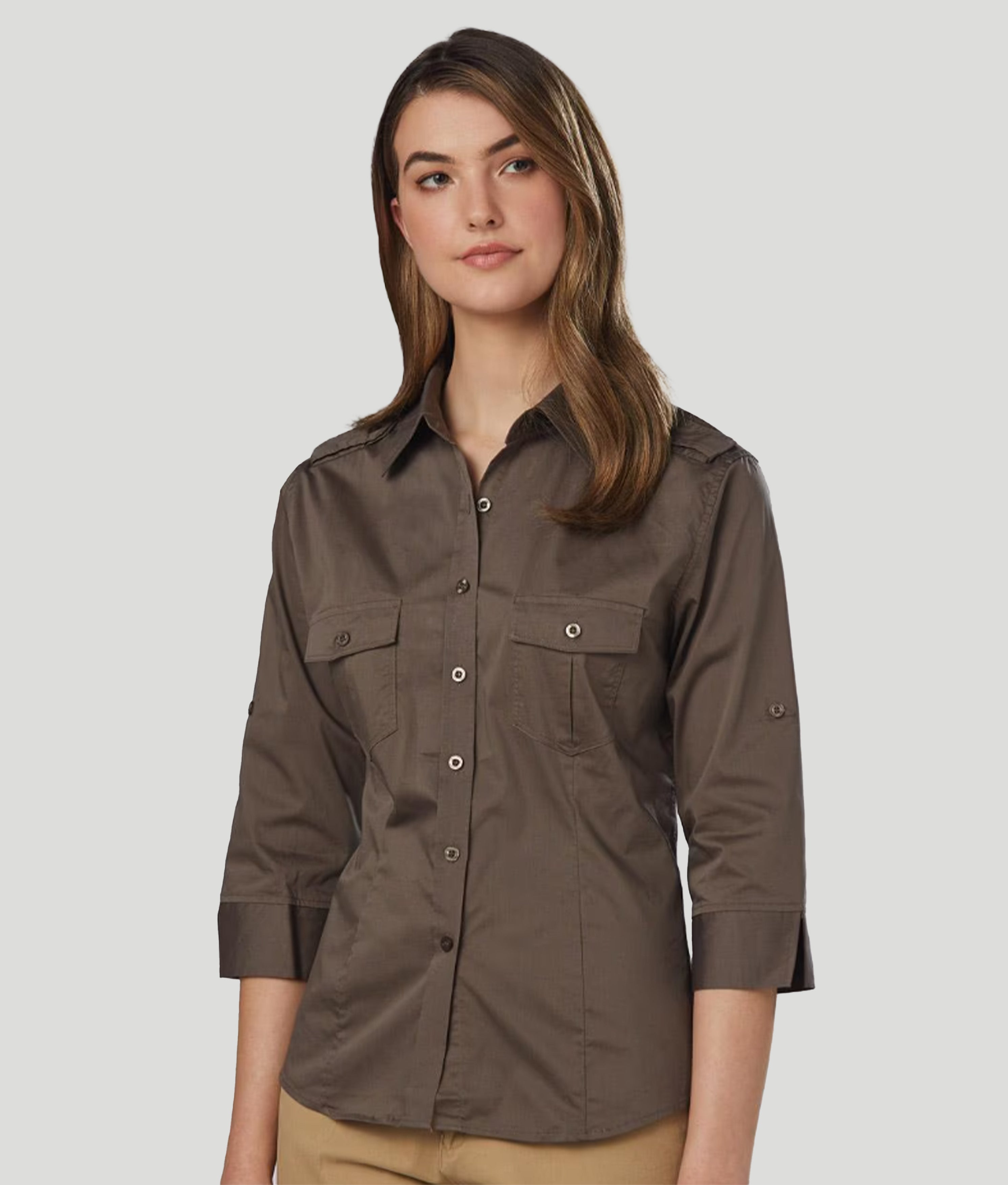 Women's 3/4 Sleeve Military Shirt