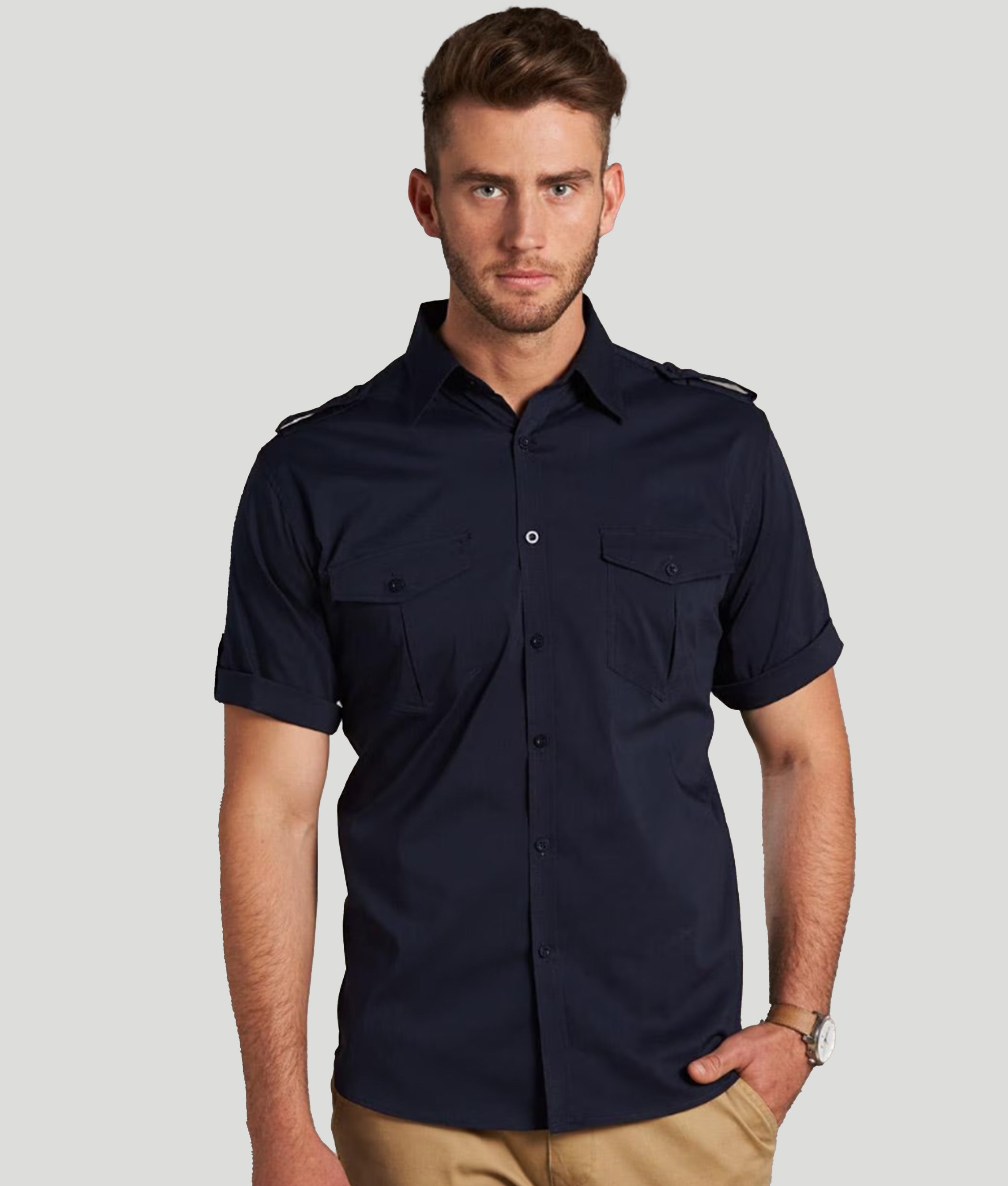 Men's Short Sleeve Military Shirt