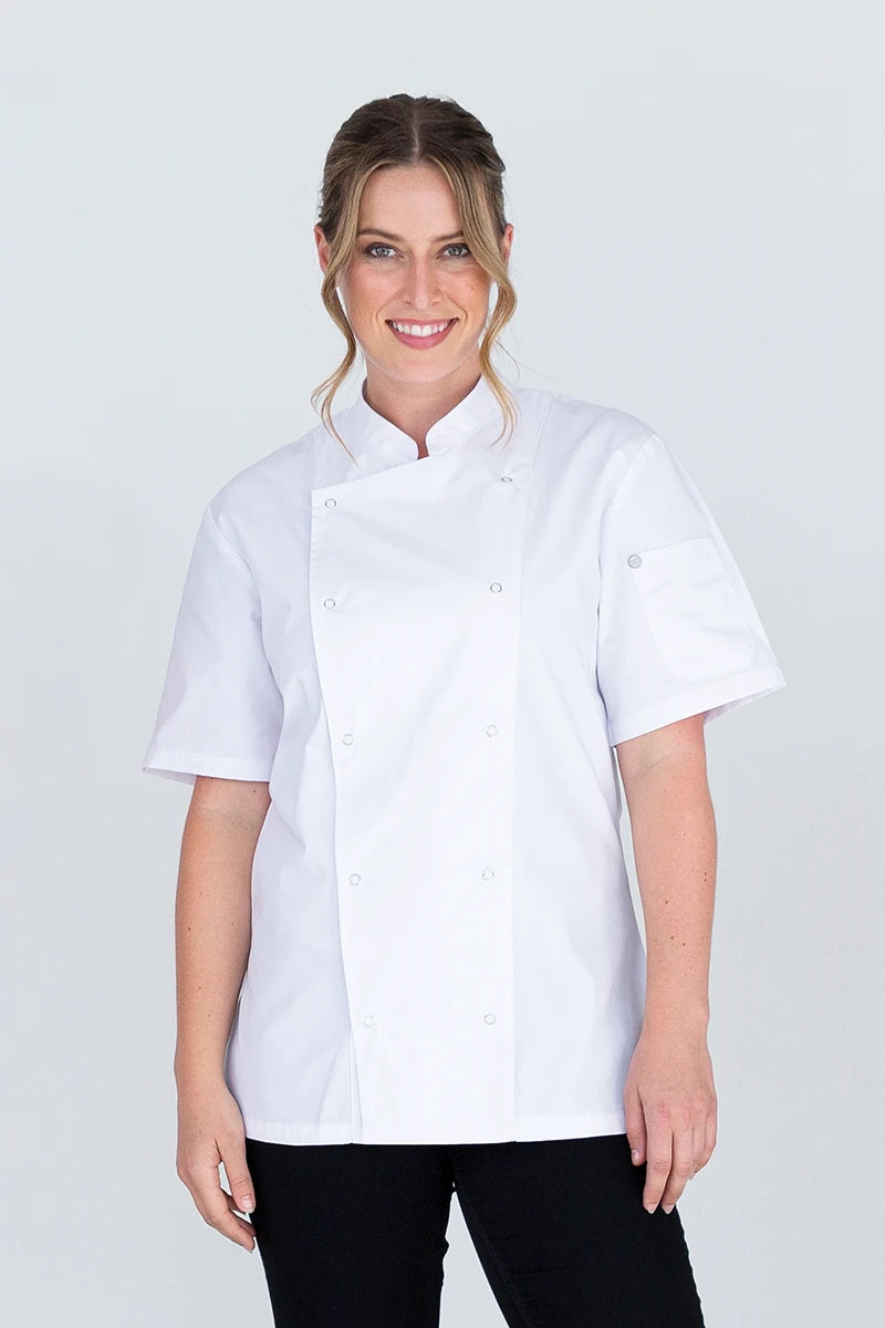 Alex Press Stud Short Sleeve Chef Jacket